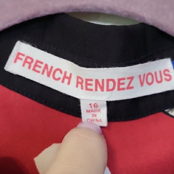 French Rendez Vous Scarlet Print Red Double Cuffs Fun Dear Print Plus Size 16 - Picture 8 of 10